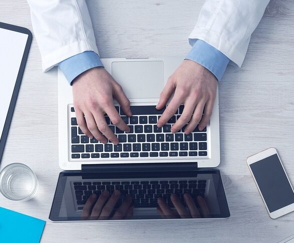 computer, business, typing, keyboard, laptop, doctor, medical care, desk, doctor, doctor, doctor, doctor, doctor